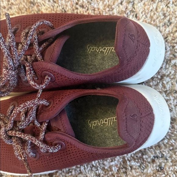 Allbirds Burgundy Tree Runner Sneakers with White Soles Women's Size 6 - Picture 5 of 7